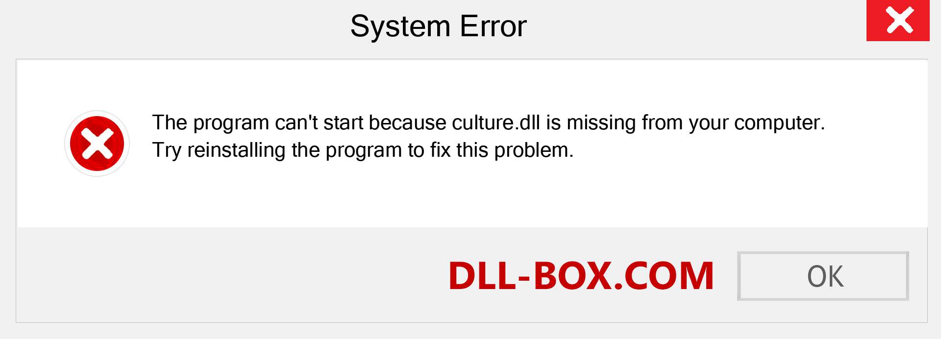  culture.dll file is missing?. Download for Windows 7, 8, 10 - Fix  culture dll Missing Error on Windows, photos, images